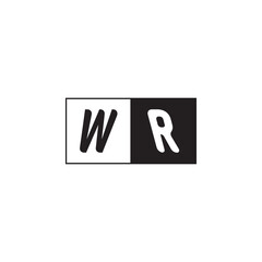 Unique Simple Bold WR Monogram Logo Design Alphabet Initial Alphabet Vector