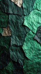 Textured Green and Gold Paper Collage for Elegant Backgrounds and Creative Projects