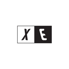 XE Alphabet Unique Simple Bold Initial Alphabet Vector Monogram Logo Design