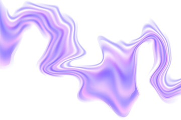 Fluid neon purple glowing futuristic flowing wave form, iridescent striped holographic liquid splash isolated PNG design element, transparent background. Dream glow abstract geometric shape.