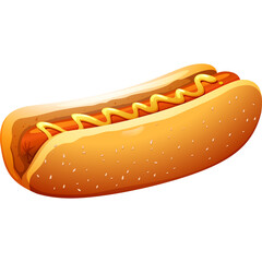 Isolated Hotdog Art Illustration with Transparent Background