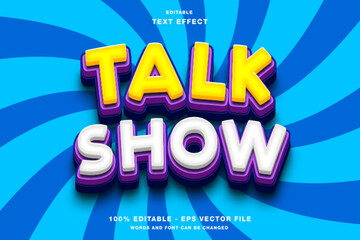 Talk Show 3D Editable Text Effect Template Style Premium