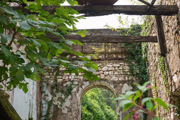 ruined bulding by summer