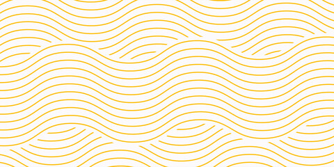 Yellow instant noodle, pasta and spaghetti texture with geometric wavy lines. Ramen, pasta vector pattern. Background abstract food illustration