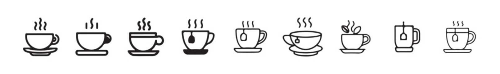 Set of cups silhouette, coffee cup icon sign vector illustration eps 10.