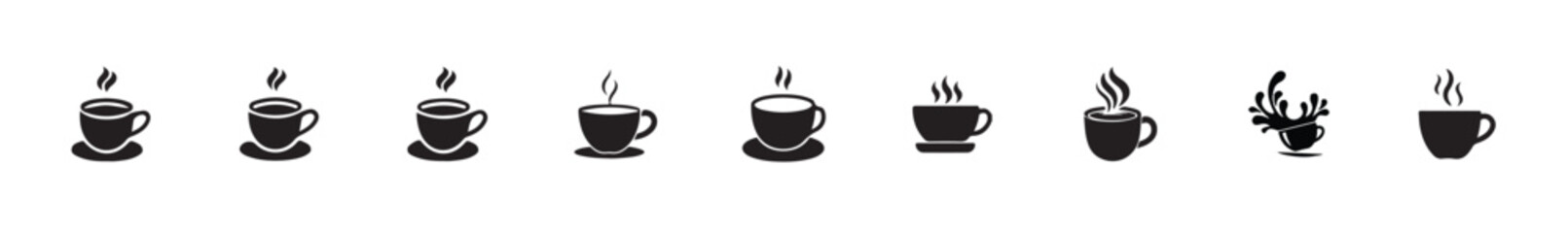 Warm Beverage Cup Vector Collection, Flat Design Coffee Cup Icons Collection, vector illustration eps 10.