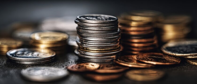 The diverse collection of coins showcasing wealth and economic diversity. - Powered by Adobe