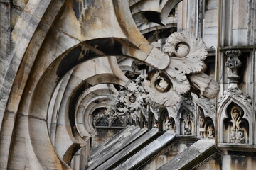 Stunning Architectural Details of Gothic Style Facade with Elabo