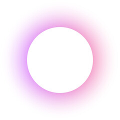 Round frame with light gradient. Holographic glowing border design. Modern soft geometric blurred template. Pastel futuristic round transparent template.