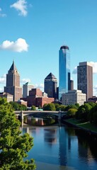 Louisville's vibrant downtown skyline, daytime view, United States, cityscape