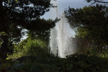 A water jet rises with power and grace, forming a crystalline column against the sky. Suspended droplets catch the light, creating a visual effect that is both dynamic and soothing. France

