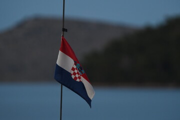 Croatian Flag Displayed Against a Scenic Background in Nature