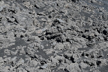 Close-up of Volcanic Rock Surface Texture with Rough Grey Terrain