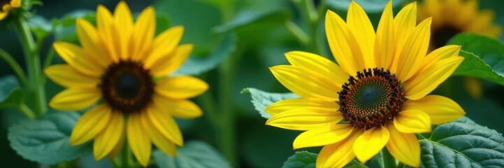 Naklejka premium Single sunflower head, green leaves, scattered seeds , seed head, macro