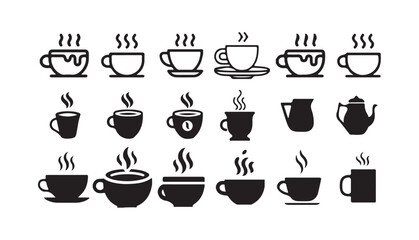 Coffee cup icon set, Coffee mug icon sign symbol design. coffee cup icon vector isolated on white background. vector illustration eps 10.