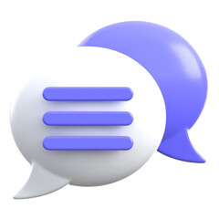 3D Speech Bubble With Lines – Chat Message UI Icon