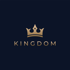 Vintage Golden Royal Crown logo template design with elegant and luxury geometric creative idea.Logo for business, beauty and salon.