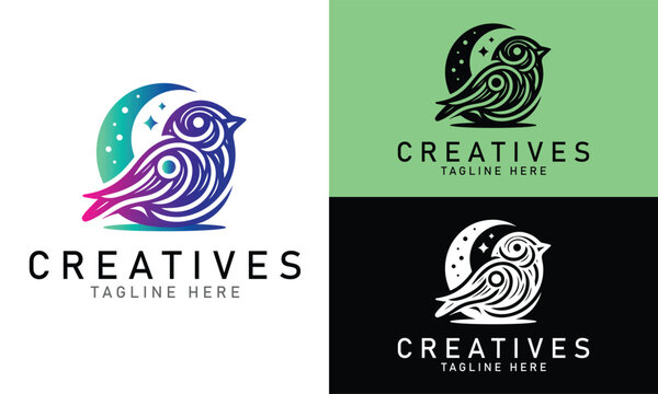 Romantic Bird Logo with Heart Elements for Relationship and Lifestyle Businesses