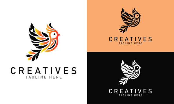 Creative Bird with Crown Logo Design for Premium Business Identity