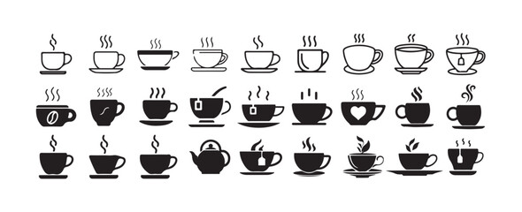  Hot cafe coffee or caffeine drink flat vector icon for food apps and websites, coffee cup icon sign, vector illustration eps 10.