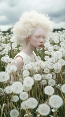 little girl with a flower
