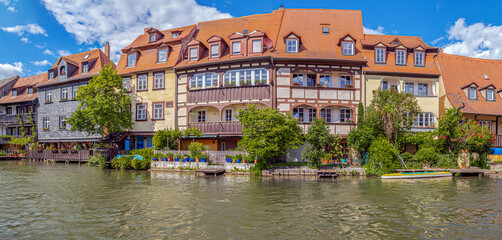 Traditional medieval houses in Klein-Venedig (Little Venice), Bamberg, Bavaria, Germany