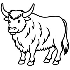 Himalayan Yak Line Art Graphic