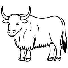 Himalayan Yak Line Art Graphic