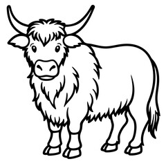 Himalayan Yak Line Art Graphic