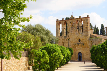 Obraz premium Sant Esteve church in Peratallada, Forallac, Catalonia, Costa Brava, Spain