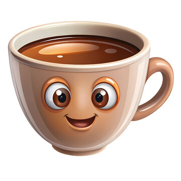 Happy Coffee Cup isolated on transparent bacckground