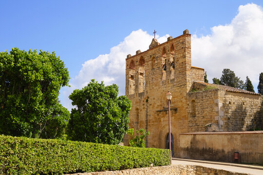 Sant Esteve church in Peratallada, Forallac, Catalonia, Costa Brava, Spain