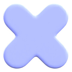 3D Purple Cancel Icon – Permission Denied Symbol