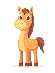 A sweet cartoon horse illustration, perfect for kids and educational projects.