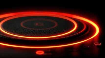 Obraz premium Close-up of glowing red hotplate