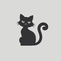 Fototapeta premium Cute black cat silhouette graphic