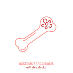 Osseous sarcoidosis icon. Editable vector illustration showing granulomatous inflammation