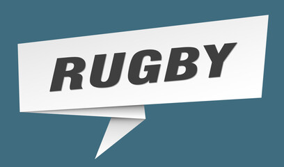 rugby banner. rugby speech bubble, label, sticker, sign template