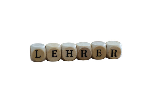 Buchstaben Wort Lehrer freigestellt isoliert