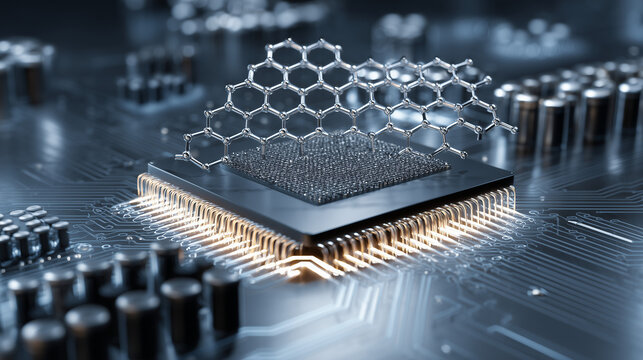 Graphene-enhanced electronic device, showing the integration of this material in cutting-edge technology