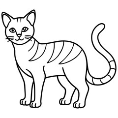 Line Art Sand Cat Illustration