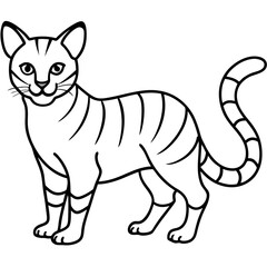 Obraz premium Line Art Sand Cat Illustration