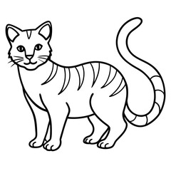 Line Art Sand Cat Illustration