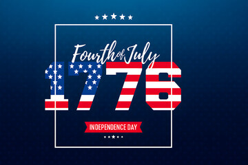 Fourth of july independence day design with 1776 and stars