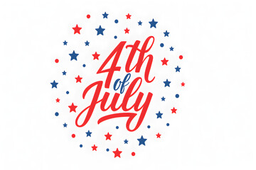 Fourth of july independence day design with stars isolated on white