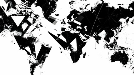 Obraz premium Black and White World Map