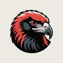 A striking illustration of an eagle's head, showcasing its powerful features and fierce expression. This design is perfect for nature-themed projects, sports branding.