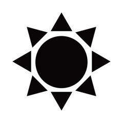 シンプルな太陽のアイコン（モノクロ）