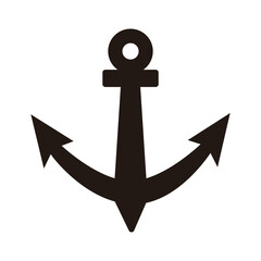 シンプルないかりのアイコン（モノクロ）