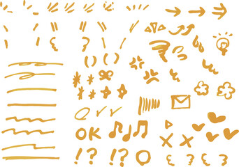 コピックで描いたゆるふわ素材セット